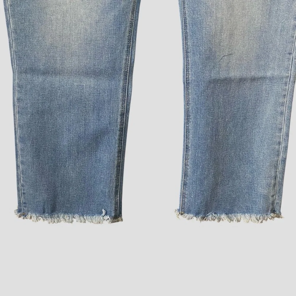 Zenana Denim Kick Flare Jeans Womens Plus Size 38 NWT Distressed Frayed Hem - Picture 7 of 12